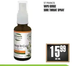 Marches Tau ST FRANCIS VAPO GORGE offer