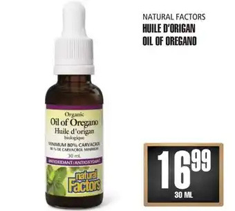 Marches Tau NATURAL FACTORS HUILE D'ORIGAN offer