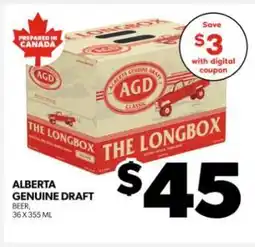 Real Canadian Liquorstore ALBERTA GENUINE DRAFT offer