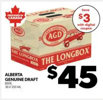 Real Canadian Liquorstore ALBERTA GENUINE DRAFT offer