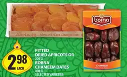 Food Basics Pitted dried apricots or borna chameem dates offer