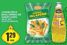 Food Basics Casablanca basil drinks or surati chips offer