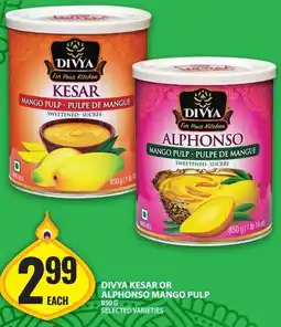Food Basics Divya kesar or alphonso mango pulp offer