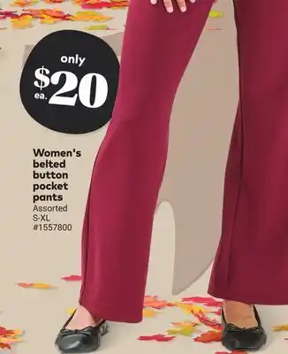Giant Tiger Lily Morgan Women's belted button pocket pants offer
