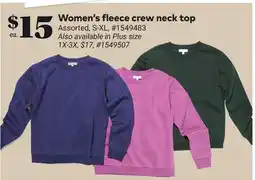 Giant Tiger Women's fleece crew neck top offer