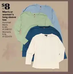 Giant Tiger Men's or women's long sleeve tee offer