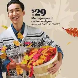Giant Tiger Men's jacquard cabin cardigan offer