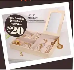 Giant Tiger Faux leather jewellery organizer offer