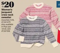 Giant Tiger mySTYLE Women's jacquard crew neck sweater offer