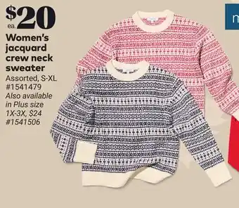 Giant Tiger mySTYLE Women's jacquard crew neck sweater offer