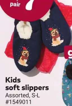 Giant Tiger Kids soft slippers offer