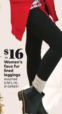 Giant Tiger Mystyle Women's faux fur lined leggings offer