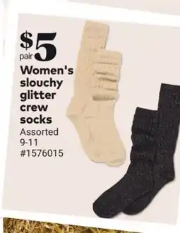 Giant Tiger Women's Slouchy Glitter Crew Socks offer