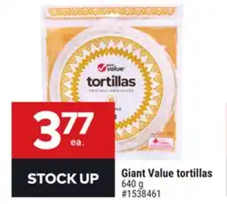 Giant Tiger Giant Value tortillas offer