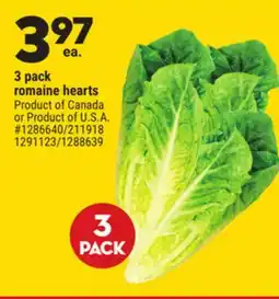 Giant Tiger 3 pack romaine hearts offer