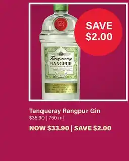 LCBO Tanqueray Rangpur Gin offer