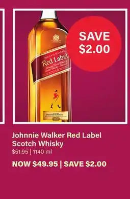 LCBO Johnnie Walker Red Label Scotch Whisky offer