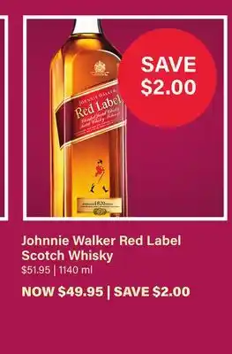 LCBO Johnnie Walker Red Label Scotch Whisky offer