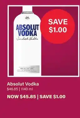 LCBO Absolut Vodka offer