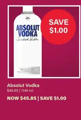 LCBO Absolut Vodka offer