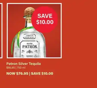 LCBO Patron Silver Tequila offer