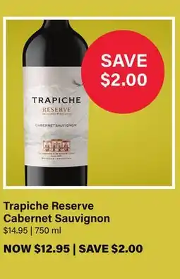 LCBO Trapiche Reserve Cabernet Sauvignon offer