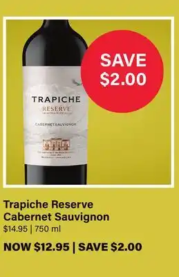 LCBO Trapiche Reserve Cabernet Sauvignon offer