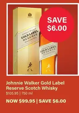 LCBO Johnnie Walker Gold Label Reserve Scotch Whisky offer