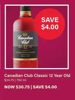 LCBO Canadian Club Classic 12 Year Old offer