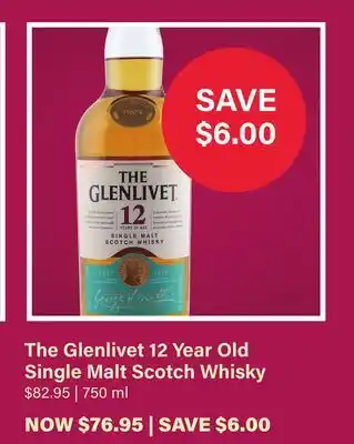 LCBO The Glenlivet 12 Year Old Single Malt Scotch Whisky offer