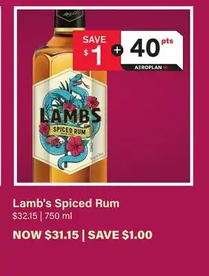 LCBO Lamb's Spiced Rum offer