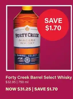 LCBO Forty Creek Barrel Select Whisky offer