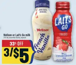 Marché Adonis Neilson or Lait's Go milk offer