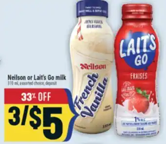 Marché Adonis Neilson or Lait's Go milk offer