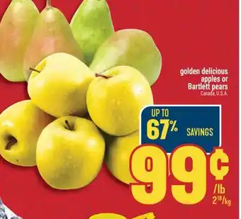 Marché Adonis Golden Delicious Apples or Bartlett Pears offer