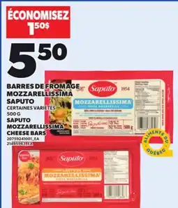 Provigo SAPUTO MOZZARELLISSIMA CHEESE BARS, 500 G offer