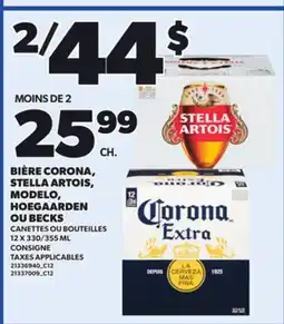 Provigo BIÈRE CORONA, STELLA ARTOIS, MODELO, HOEGAARDEN OU BECKS, 12 X 330/355 ML offer