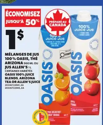 Provigo OASIS 100% JUICE BLENDS, ARIZONA TEA OR ALLEN'S JUICE offer