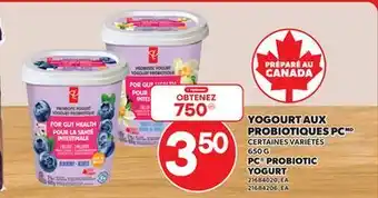 Provigo PC PROBIOTIC YOGURT, 650 G offer