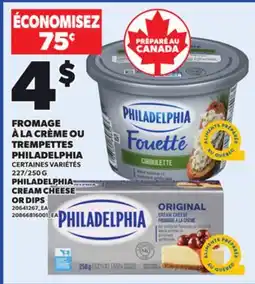 Provigo PHILADELPHIA CREAM CHEESE OR DIPS, 227/250 G offer