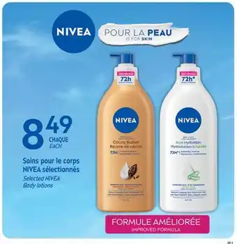 Jean Coutu Selected NIVEA Body lotions offer