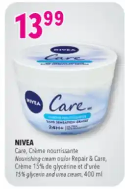 Familiprix NIVEA, Care, or Repair & Care, 15% glycerin and urea cream, 400 ml offer