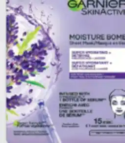Familiprix GARNIER, Skin Active Moisture Bomb, Selected sheet masks, unit offer