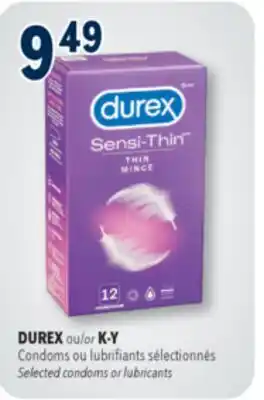 Familiprix DUREX or K-Y, Condoms Selected condoms or lubricants offer