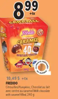 Familiprix FREDDO, Pumpkins, Milk chocolate with caramel filled, 240 g offer