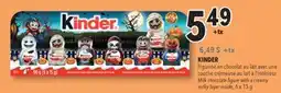 Familiprix KINDER Milk chocolate figure with a creamy milky layer inside, 6x 15g offer