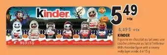 Familiprix KINDER Milk chocolate figure with a creamy milky layer inside, 6x 15g offer