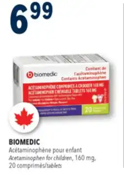 Familiprix BIOMEDIC, Acetaminophen for children, 160 mg, 20 tablets offer