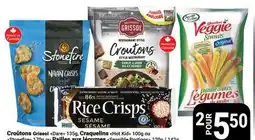 Pasquier Croûtons Grissol Dare 135g. Craquelins Hot Kid 100g offer