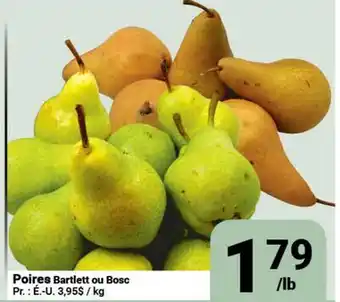 Pasquier Poires Bartlett ou Bosc offer